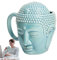 FOUNCY Taza de té de cerámica, taza de Buda, taza de té de cerámica con cabeza de Buda | Decoración Zen Home, taza de café creativa de 450 ml con buena suerte, para la decoración