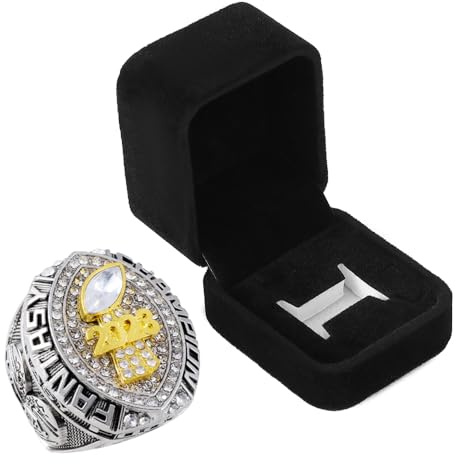 guancrown Trophäenring 2023, Fantasy-Fußballmeisterschaft, Preispreis, Sport, MVP-Sieger, FFL-Liga-Championring, Silberfarben, klare Steine, Größe 11