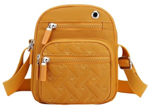 FAVORTALK Umhängetasche Kleine Handytasche Zum Umhängen Kurkuma Crossbody Bag Damen Handy Schultertasche für Frauen Segeltuch-Kuriertaschen B02309