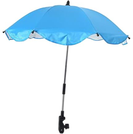 RORPOIR Pram Umbrella Für Kinderwagen Uv-schutz Regenschirm Leichtblau Verstellbarer Einfach Zu Montieren Für Sonnenschutz Und Regen Kompatibel Mit Buggys Und Fahrrädern