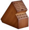 Knife Block Countertop Butcher's Knife Rack and Organizer 20 Slot Knife Holder Large Bamboo Knife Rack (Knife Not Included), Universal Knife Rack Strap (Brown)
