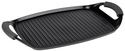 Berlinger Haus 47cm Large Forged Aluminium Grill Plate with Handles for Oven and Induction Cooking - Griddle Pan Non-Stick Durable Cookware