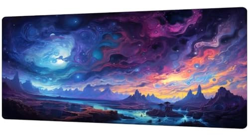 Grand Tapis de Souris Gaming Modern Mouse Desk Pad Mat de Jeu XXL 1600x800x4mm Tapis de Souris Base en Caoutchouc Antidérapant Résistant à L'Eau, Gamer Sous-Main pour Clavier et Souris, Le Bureau D488