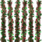 6pz Ghirlanda Natalizia 2m Ghirlanda Natale Artificiale Festone Addobbi Natalizi Decorazione per Albero di Natale Camino Scale Porta Esterni Interni Capodanno (Verde Rosso)