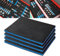 Precision Defined Tool Box Foam - Protective Inserts for Cases, Polyethylene Tool Foam for Cases, Cushion Insert for Toolboxes - Black/Blue (40.6 x 30.4 x 2.54 cm, 4 pack)