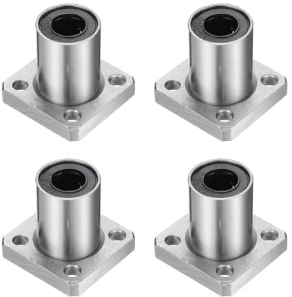 QUARKZMAN LMK10Uu Cuscinetti a Sfere Raggiri 10mm Foro 19mm OD 29mm Lunghezza Flangia Quadrata Gabbia in Acciaio per Stampante 3D Macchina Cnc