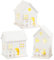 3 Pezzi Villaggio Natalizio Luminoso, LED Casette In Miniatura Natale, Villaggio Natalizio con Luci, Decorazioni Legno Natale, Villaggio di Natale con Inverno Bianco Luce Calda Animato Paesaggio