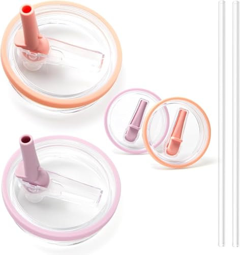 2 Pack 40 oz Tumbler Flip Straw Lid Replacement Fit for Stanley Quencher, Leak Proof for Stanley Lid Replacement Spill Proof Reusable Tumbler Cover Compatible with 40oz Stanley Cup Accessories