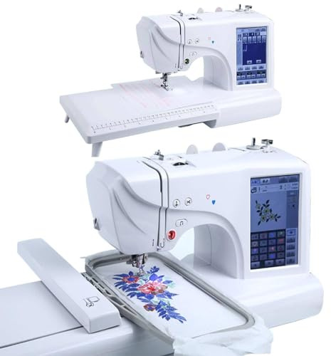 Machine à coudre automatique avec zone de broderie de 4 x 9,2 et machine à broder électrique à écran tactile LCD 210 lettres intégrées et 30 bordures de motifs