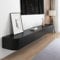 Kroscro Floating Tv Unit Wood Tv Stand Cabinet Multifunctional Tv Stand with Storage Tv Cabinet for Living Room Applies to Media Wall Unit for living room or bedroom (Black,240cm/94.5in)
