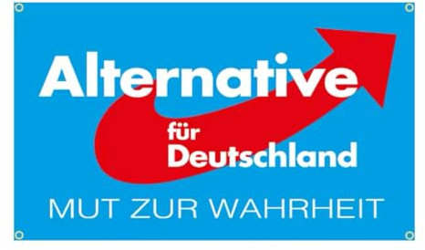 AfD Partei Flagge, Blau-Rot Design mit Pfeil, 90 x 150 cm, Politisches Banner