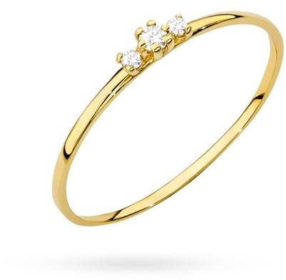 MARKO Ring Damen Gold mit Zirkonia – Echtgold Schmuckring Glitzer – Verlobungsring Damen Gold – Frauen Ringe Schmuck – Ästhetischer Love Everlasting - Anxiety (Weißer Zirkoniumdioxid, 58 (18.5))