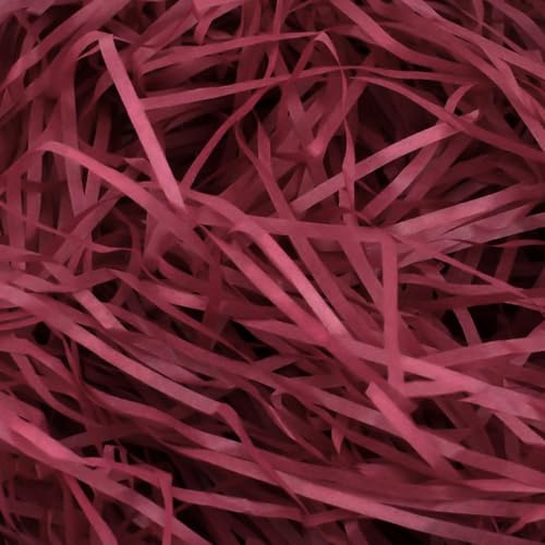 Poeland 200g Hamper Stuffing Filler, Shredded Paper for Hampers, Shredded Tissue Paper for Gift Box Filler Packaging & Basket Stuffing (Burgundy)
