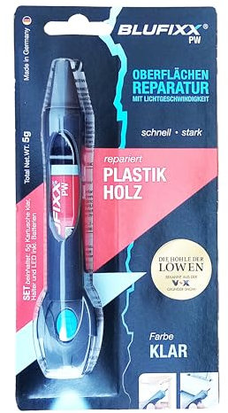 REPARATURSTIFT mit UV LED Klar 5g Lichthärtendes Gel Oberflächen Reparaturgel für Plastik Holz Oberflächenreparatur Reparatur Klebstoff 91 (Rot)