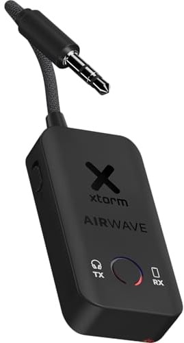 Xtorm Bluetooth Wireless Transmitter/Adapter für AirPods, kabellose oder geräuschunterdrückende Kopfhörer – Verwendung in Flugzeugen, Fitnessstudios, Auto & Zuhause – Sender Klinke 2-in-1 Bluetooth
