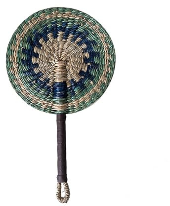 MYBSXKEOZ Natürliche Bastfächer,tragbarer Sommerfächer, Natürliche Sauna Fächer,Bambus Handfächer Bast Gewebt,Handfächer Kühlventilator Für Gewebte Fan(A)