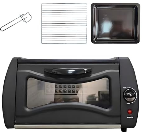 Horno de Pizza de Encimera Multifunción, Horno de Pizza Eléctrico de 1500 W con Bandeja de Horno/estante Para Hornear/mango de Bandeja, 50-400 ℃ Control de Temperatura, Para Una Mini Estufa de Pizza