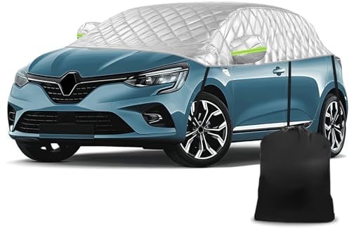 Halbe Autoabdeckung für Renault Clio 2005-2025, Verdickte Halbgarage Sommer, Outdoor Abdeckplane, Schutz vor Sonne, Regen & Staub