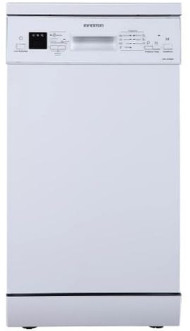 Lavavajillas Infiniton DIW-4510WD3, Ancho 45 cm, 10 Servicios, 7 Programas, D, Inicio Programado, Tercera Bandeja Auxiliar, Interior en Acero Inoxidable, Blanco
