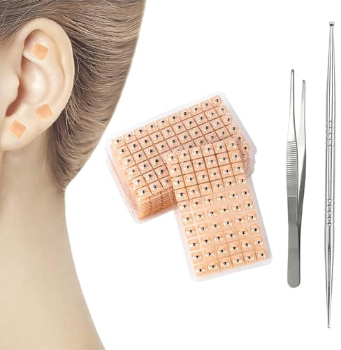 Akupunktur Ohrsamen,Ohrmassage Aufkleber,Einweg-Ohrsamen,Akupunkturstift,Meridianstift Akupressur Stab,Akupressurstift Massage Stift,Multi-Konditionsmassage,Akupressur-Set (300pc)