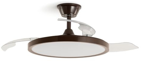 LEDKIA LIGHTING Ventilador de Techo Kleon Marrón con Luz LED CCT 2560 lm; Motor DC 15W Silencioso y Eficiente; Aspas Retráctiles; 6 Velocidades; 106 cm; Mando a Distancia; Dormitorio hasta 10 m²
