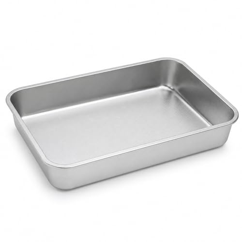Cflagrant® Plat à Four Inox 18/10, Petit : 29,5 x 23,5 x 5 cm
