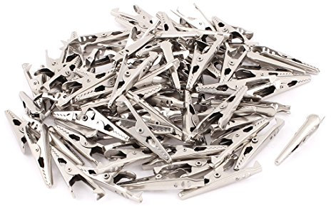 sourcingmap 90pcs Mini électrique Crocodile/Alligator griffe de test pince Mâchoire 10x42mm