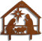 Rostikal Krippe Weihnachten 28 x 35 cm mit Figuren Edelrost Gartenstecker Gartendeko