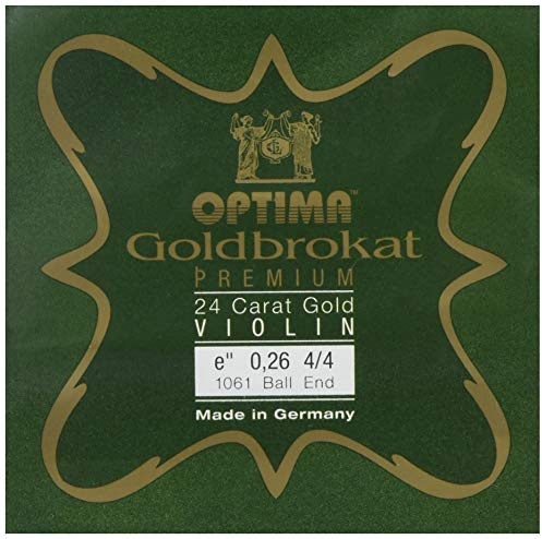 Optima Gold Brocade Premium 24 Carat Gold 4/4 E 0.26K Medium Violin Strings