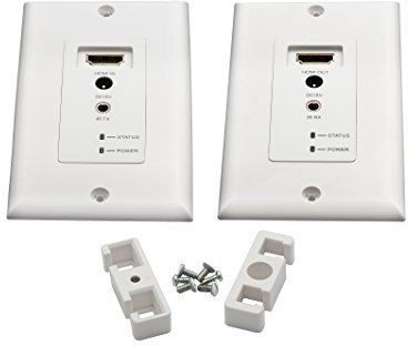 AVUE Wall plate HDMI Extender Over Cat5e or Cat6 cables up to 200 Feet with IR, support 3D