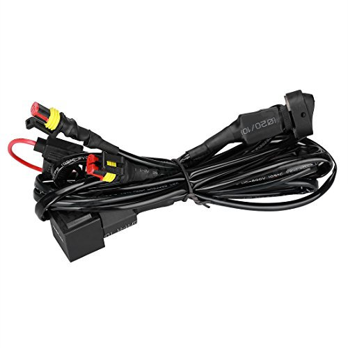 Cablaggio Fendinebbia con Interruttore 12V 40A Kit Cavi Fendinebbia Cablaggio Auto On-Off Interruttore per Barra LED Moto