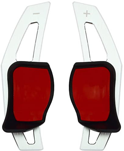 Overdrive-Racing Schaltwippen Verlängerung Kompatibel mit VW Golf 5 Golf 6 EOS Jetta 5 Passat Polo 6R Scirocco 3 Alu Silber Typ-A