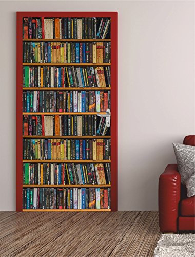 Türposter BÜCHERREGAL 100x200cm Türfolie Türtapete Möbel Schrank Book 468TP