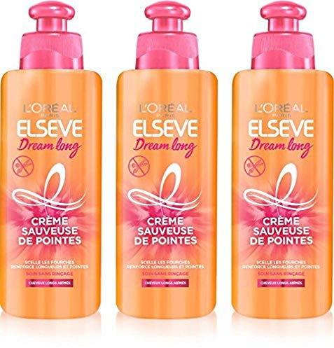 L'Oréal Paris Elsève Dream Long Retter Creme für lange Haarspitzen – Rizinusöl – 200 ml – 3 Stück