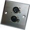 Brushed Steel Twin (2x) 3 Pin XLR Female/Socket Outlet Metal Wall Face Plate – Audio, Amp/Amplifier, Mic/Microphone, Mixer, Speaker - Loops