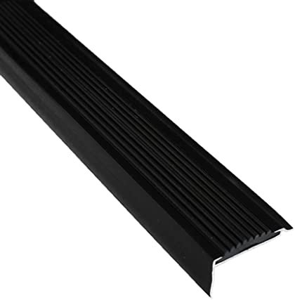 Vivol Treppenkantenprofil - Schwarz - Alu mit Gummi-Einlage - 42 x 22 x 1350 mm - 1 Stück