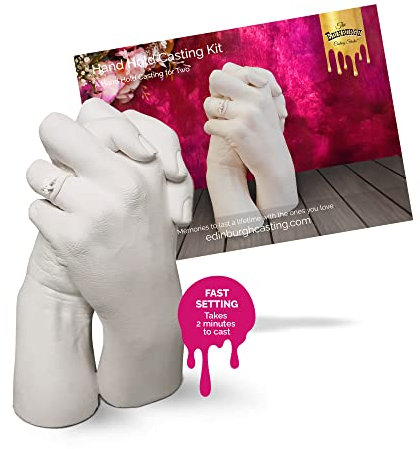 Edinburgh Casting Hand Casting Kit für 2 | Premium DIY Hand Hold Statue Casting Kit | Komplettes Bastelset mit Baumwolltasche | für Paare, Freunde, Hochzeit oder Jahrestag Geschenke