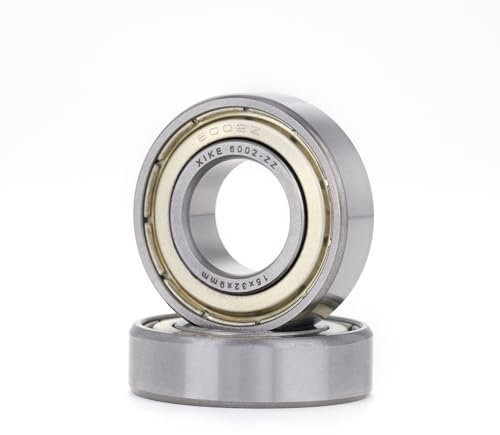 XiKe 2 Stück 6002 ZZ Kugellager 15x32x9mm Chromstahl und Doppelte Metalldichtung 6002Z Rillenkugellager mit Dichtungen