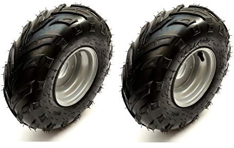 Set of 2 x Wheels & Tyre 145x70-6 Front/Rear Knobbly Tread Left & Right Quad Bike ATV