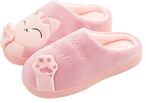 AUXDIQ Pantofole Donna Uomo Inverno Caldo Comode Ciabatte Carino Cartone Pantofole Peluche Scarpe da Casa Rosa 37/38 EU