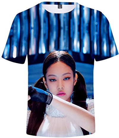 Unisex Kpop Hoodie Pullover T Shirt Jisoo Lisa Rose Jennie Fanartikel 3D-Druck Sweatshirt Jumper Perfekt für Herren Damen Mädchen Fans,TX-Jennie,M