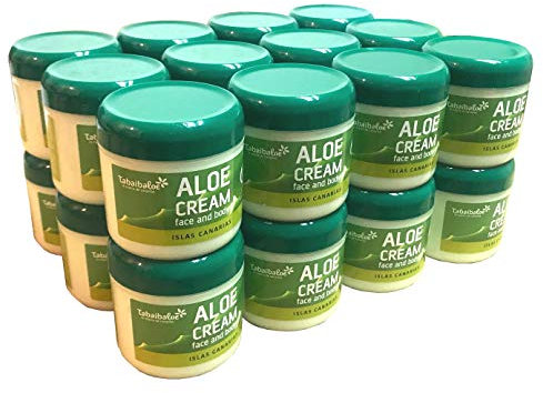TABAIBA Aloe Vera Gesichts- und Körper-Feuchtigkeitscreme Aloe 100% natürlich von den Kanarischen Inseln 300 ml x 24 Stück, 7.2 l