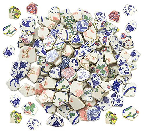 Lanyani rotto Cina mosaico, piastrelle di ceramica blu e bianco smaltato irregolare per artigianato