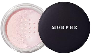 Morphe Bake & Set Setting Powder - Lightweight, Talc-Free Finishing Powder for Face Makeup with a Soft, Natural Finish - Minimizes Shine for Up to 24HR - Brightening Pink (0.31 oz)