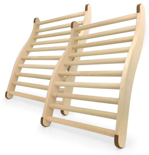 Gravidus 2er Set Ergonomische Sauna-Rückenlehne - Ideal für entspannte Saunasitzungen - Wellness und Entspannung - Maße: ca. 51 x 37,5 x 6,5 cm aus Holz