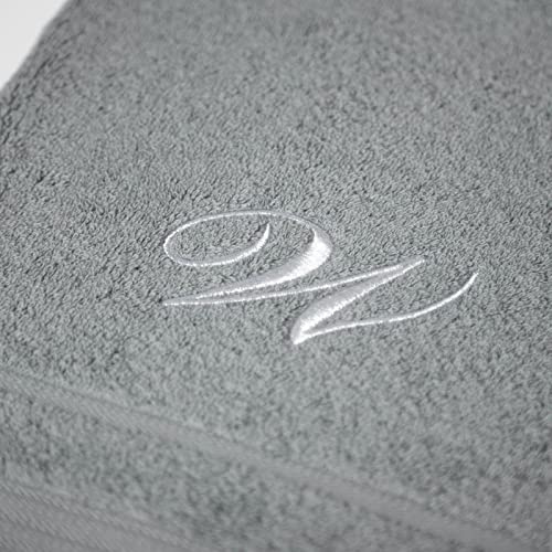 Caleffi Besticktes Gästetuch, Baumwolle, Grau, Standard, 71639