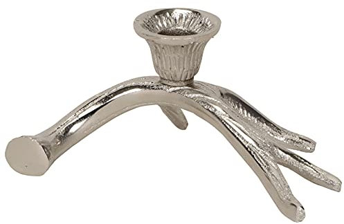 Kerzenhalter Geweih Hirsch Silber Stabkerzen Kerzenteller Kerzenständer edel Kerzenleiste 1 2 3 4 Advent Adventskranz
