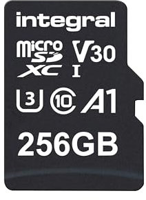 Integral 256GB Micro SD-Karte 4K Video Premium High Speed Speicherkarte SDXC Bis zu 100MB/s Lesegeschwindigkeit und 50MB/s Schreibgeschwindigkeit V30 C10 U3 UHS-I A1