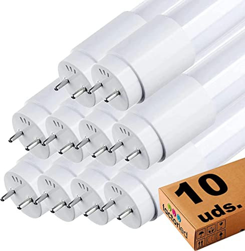 Pack x10 Tubo LED 60cm 9W, Standard T8 G13, Ángulo 300º, 1100 lumenes, Iluminación interior de techo, Bajo consumo y Alta luminosidad, Cebador LED incluido (Luz Natural 4000K)