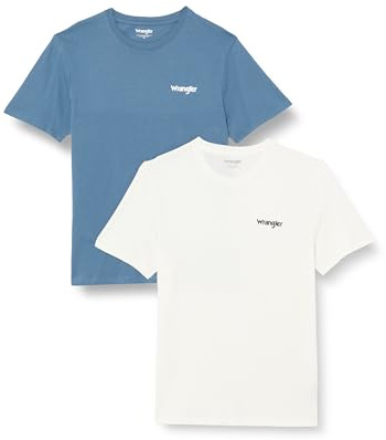 Wrangler - T Shirt Herren - Regular Fit - 2Pack Sign Off Tee - True Navy